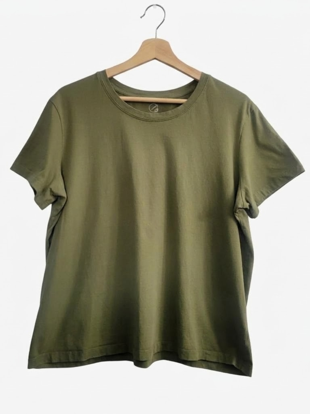 ECOTHREADS Women's XXL Organic Cotton Olive Green T-Shirt Casual Everyday Basics